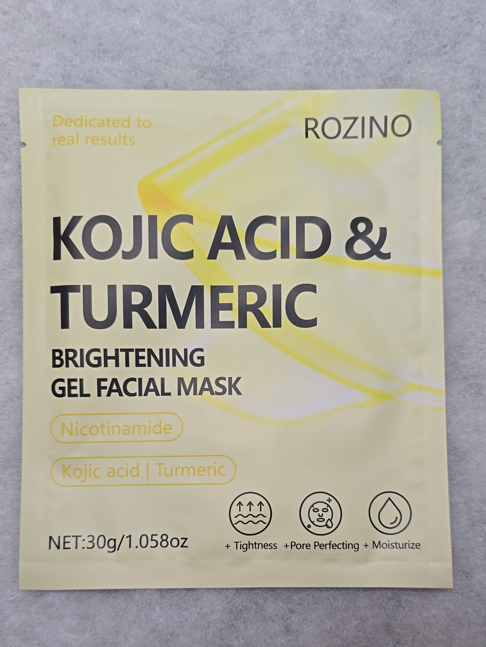 Rozino Kojic Acid & Turmeric Brightening Gel Facial Mask - Yellow